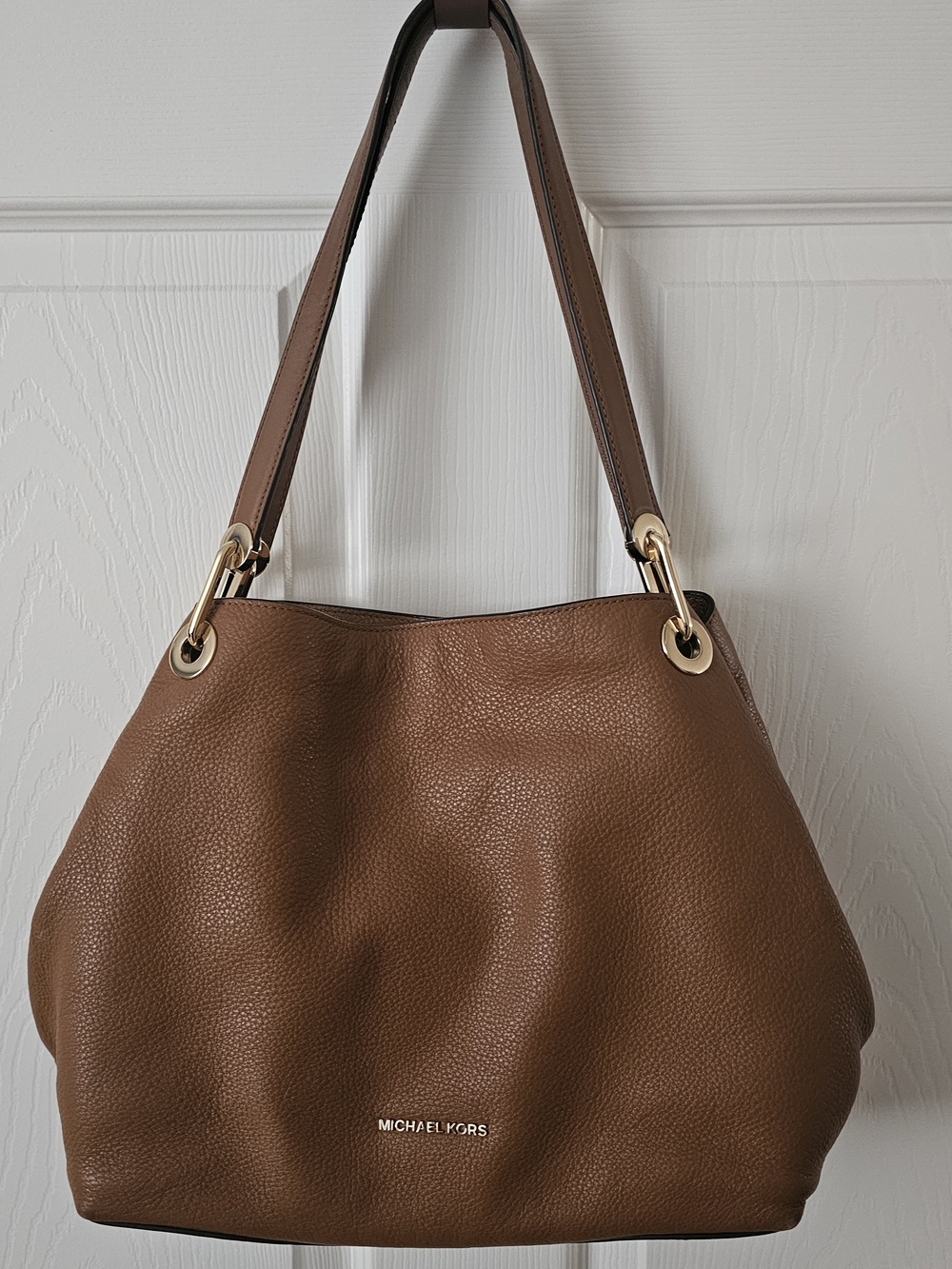 Michael Kors Brown Pebbled Leather Shoulder Bag